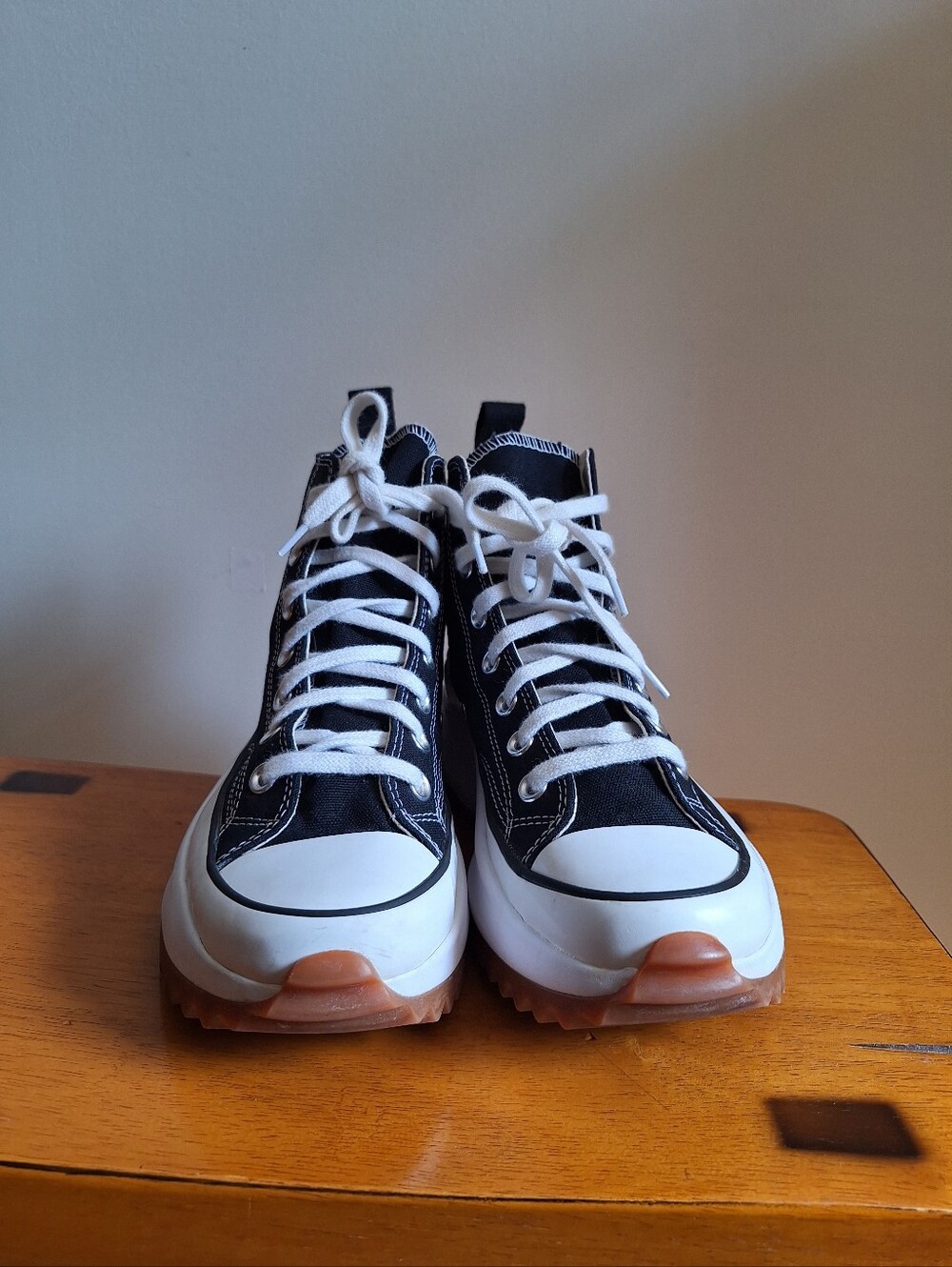 Converse Run Star Hike Platform Canvas Women's Black And White Size 7 - Picture 3 of 10